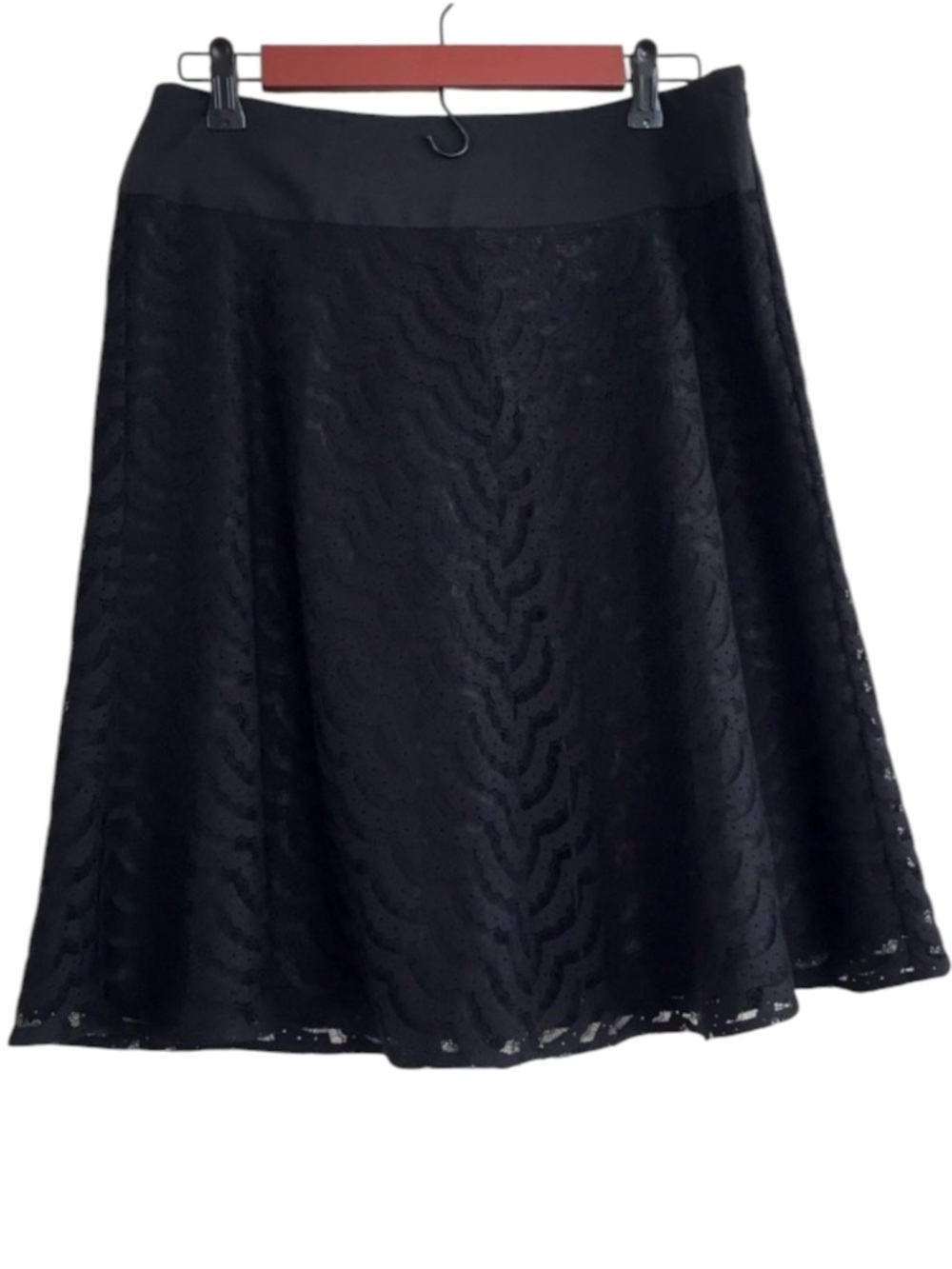 Alfani Lace Skirt Black Size 8P A-line Party Office Flare Petite Whimsigoth Goth